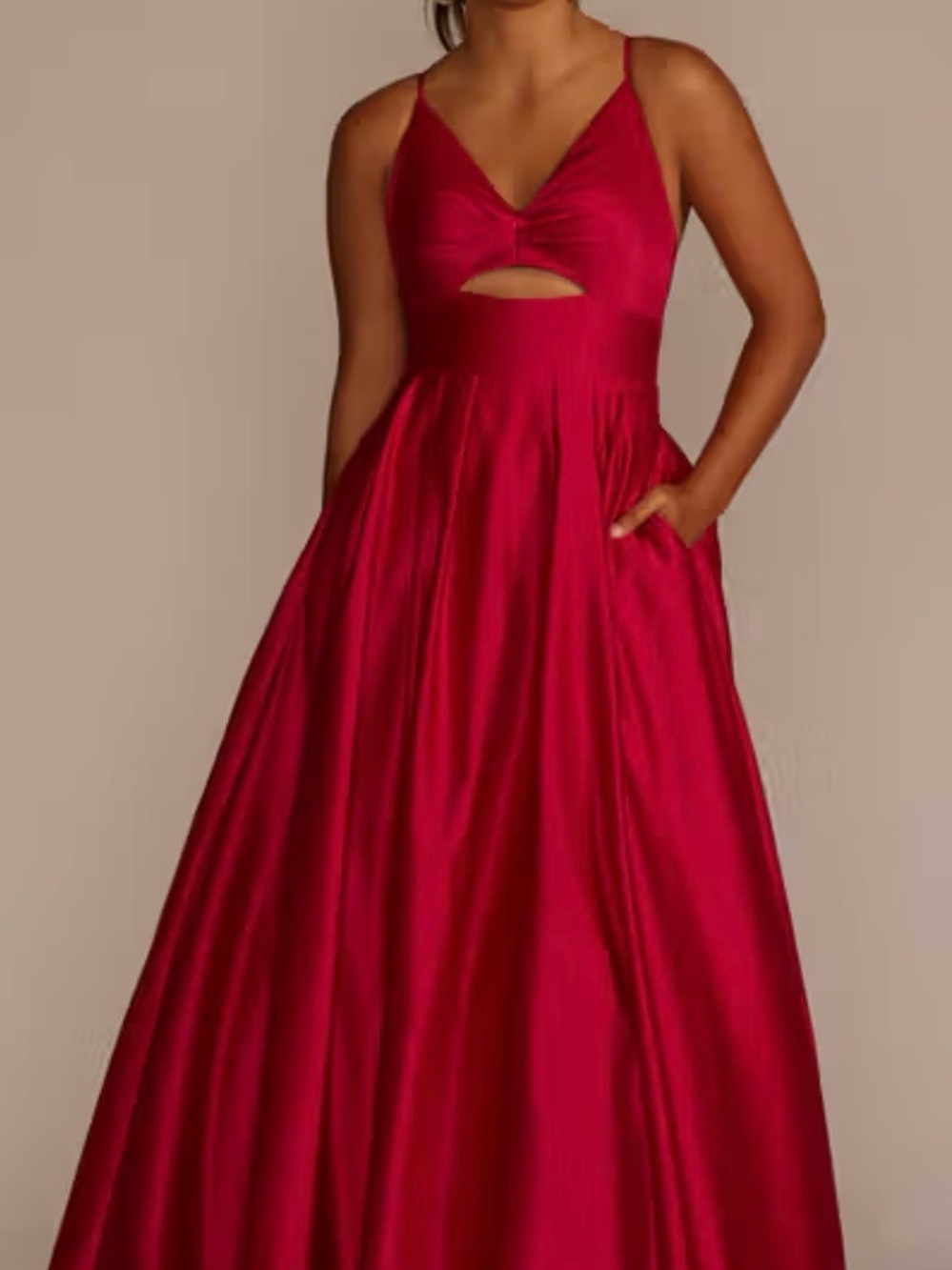 BLONDIE NITES Long V-Neck Satin Ball Gown with Bodice Cutout Sz 5
NWT